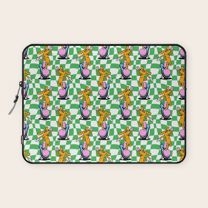 Retro dog cartoon character pattern Laptop Sleeve Gallery Image 1