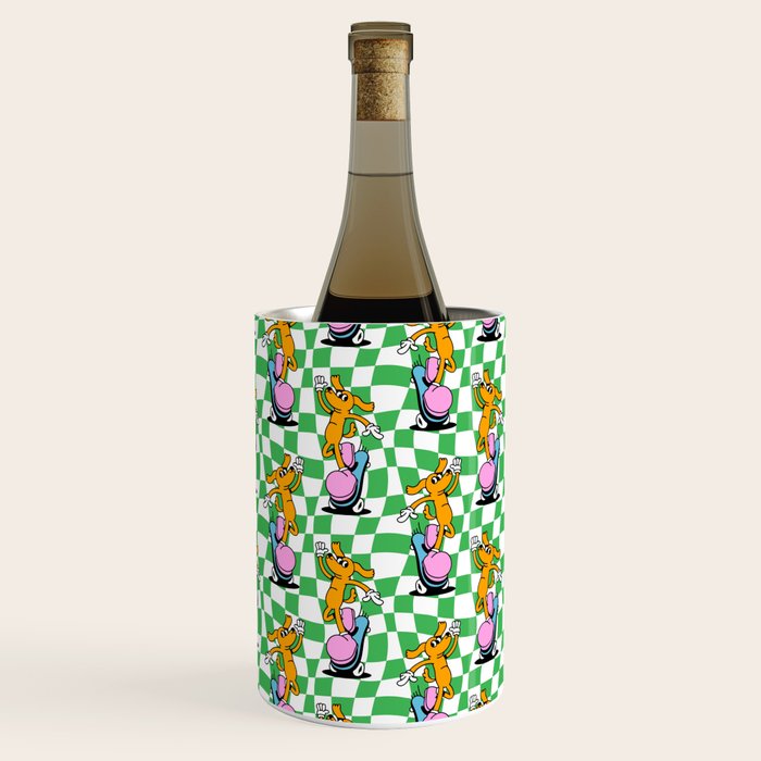 Retro dog cartoon character pattern Wine Chiller Gallery Image 3