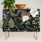 Dark Mystical Garden Botanical Pattern Credenza Gallery Image 1