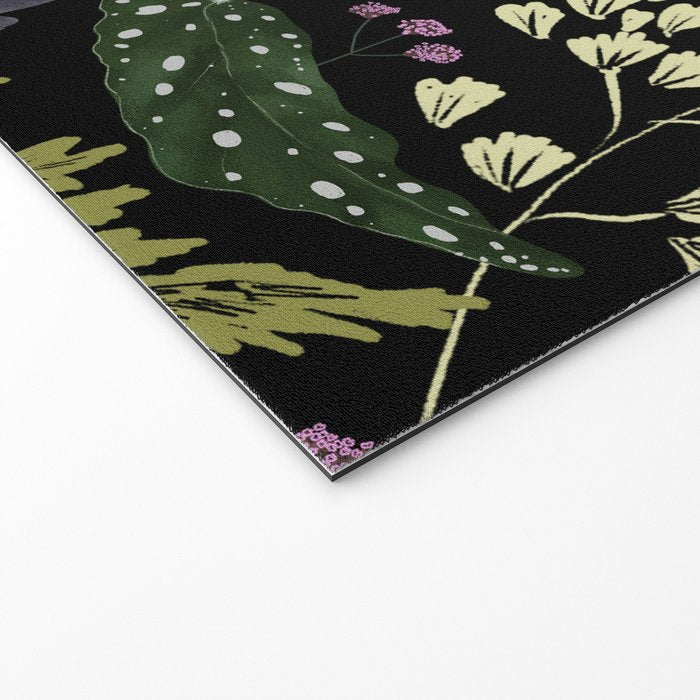 Dark Mystical Garden Botanical Pattern Welcome Mat Gallery Image 2