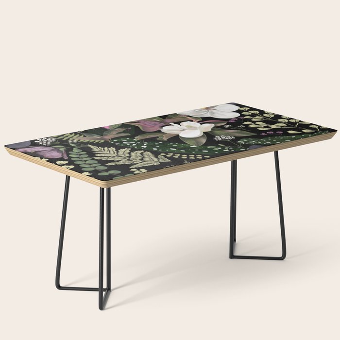 Dark Mystical Garden Botanical Pattern Coffee Table Gallery Image 1
