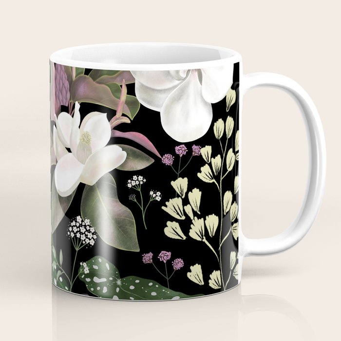 Dark Mystical Garden Botanical Pattern Coffee Mug Gallery Image 1