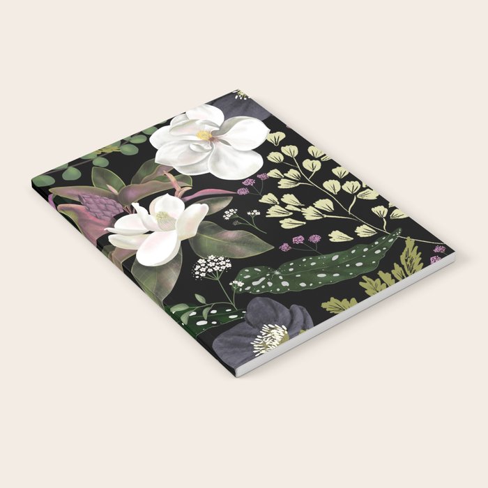 Dark Mystical Garden Botanical Pattern Notebook Gallery Image 2