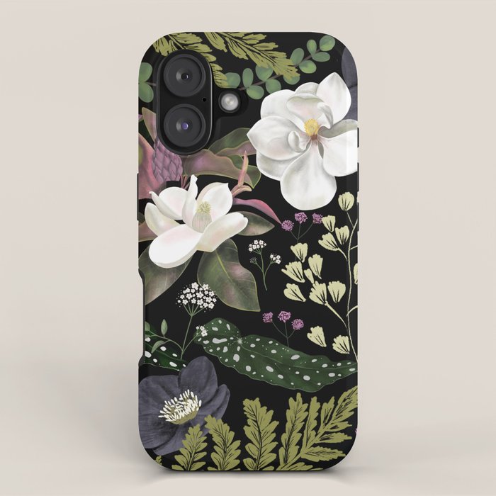 Dark Mystical Garden Botanical Pattern iPhone Case Gallery Image 1