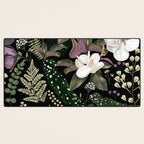 Dark Mystical Garden Botanical Pattern Desk Mat Gallery Image 3