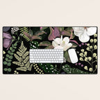 Dark Mystical Garden Botanical Pattern Desk Mat Gallery Image 1