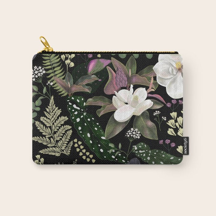 Dark Mystical Garden Botanical Pattern Carry All Pouch Gallery Image 1
