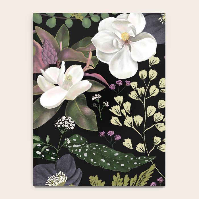 Dark Mystical Garden Botanical Pattern Notebook Gallery Image 4