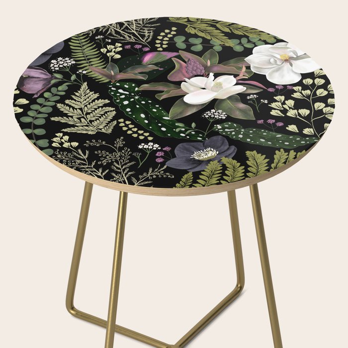 Dark Mystical Garden Botanical Pattern Side Table Gallery Image 2