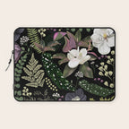 Dark Mystical Garden Botanical Pattern Laptop Sleeve Gallery Image 1