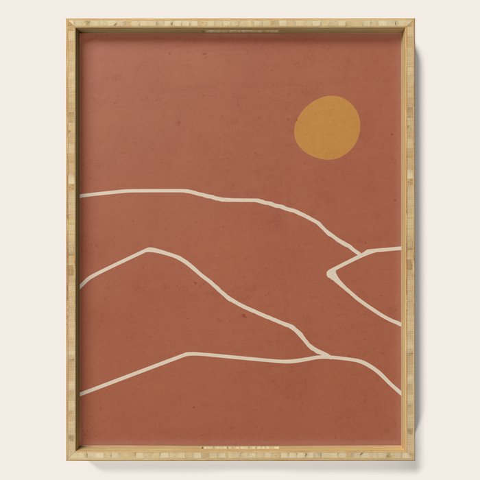 Minimal Abstract Art Landscape 2 Serving Tray Gallery Image 1