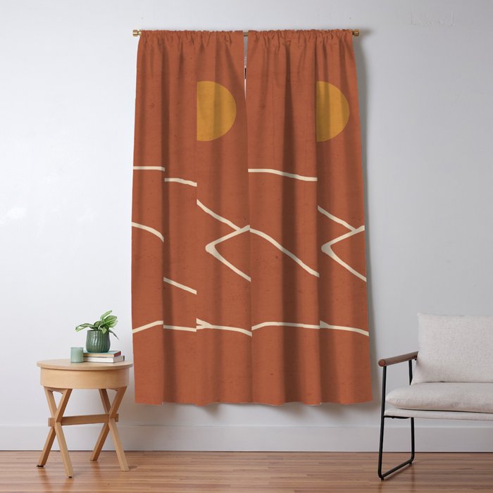 Minimal Abstract Art Landscape 2 Window Curtain Gallery Image 1