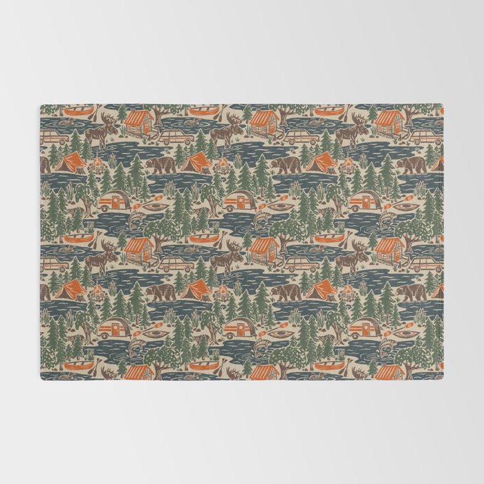 North Country Summer - classic blue, green, brown, and red Rug Gallery Image 2