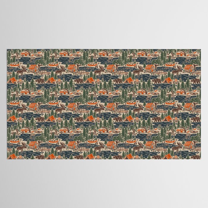 North Country Summer - classic blue, green, brown, and red Tablecloth Gallery Image 2