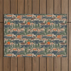 North Country Summer - classic blue, green, brown, and red Outdoor Rug Gallery Image 1