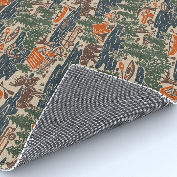 North Country Summer - classic blue, green, brown, and red Rug Gallery Image 4