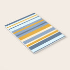 Stripe Pattern Contemporary Retro Modern Variable Stripes in Blue and Honey Mustard Notebook Gallery Image 3