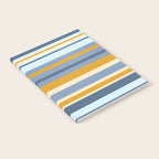 Stripe Pattern Contemporary Retro Modern Variable Stripes in Blue and Honey Mustard Notebook Gallery Image 2