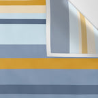 Stripe Pattern Contemporary Retro Modern Variable Stripes in Blue and Honey Mustard Wall Tapestry Gallery Image 3