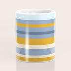 Stripe Pattern Contemporary Retro Modern Variable Stripes in Blue and Honey Mustard Coffee Mug Gallery Image 4