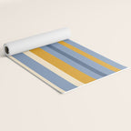 Stripe Pattern Contemporary Retro Modern Variable Stripes in Blue and Honey Mustard Yoga Mat Gallery Image 2