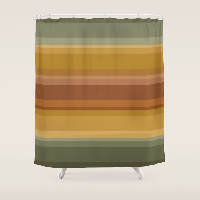 Retro Stripes XIII Shower Curtain Gallery Image 1