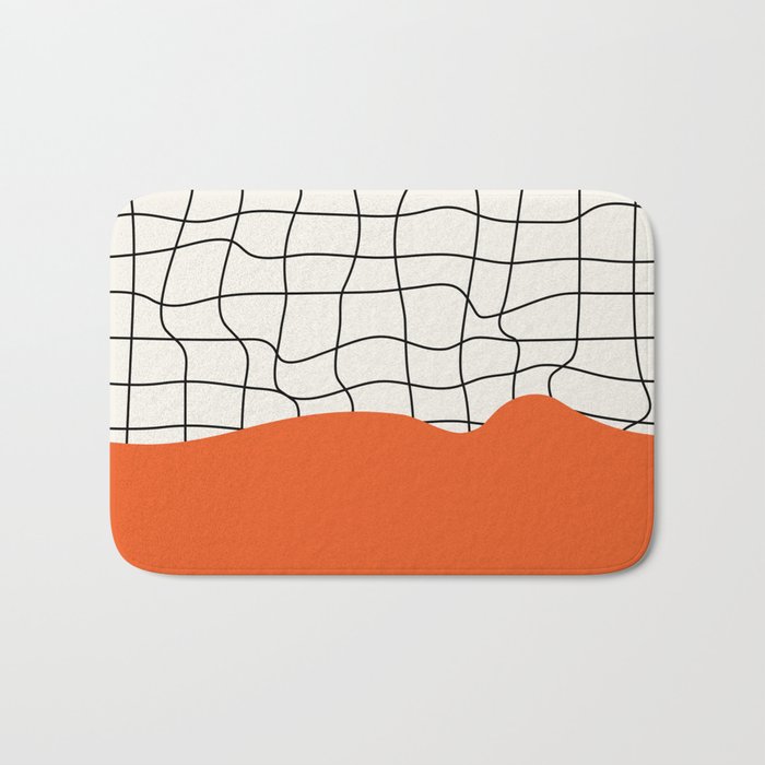 Flamingo Drip | Warp Grid: Off-White Day Edition Bath Mat Gallery Image 1