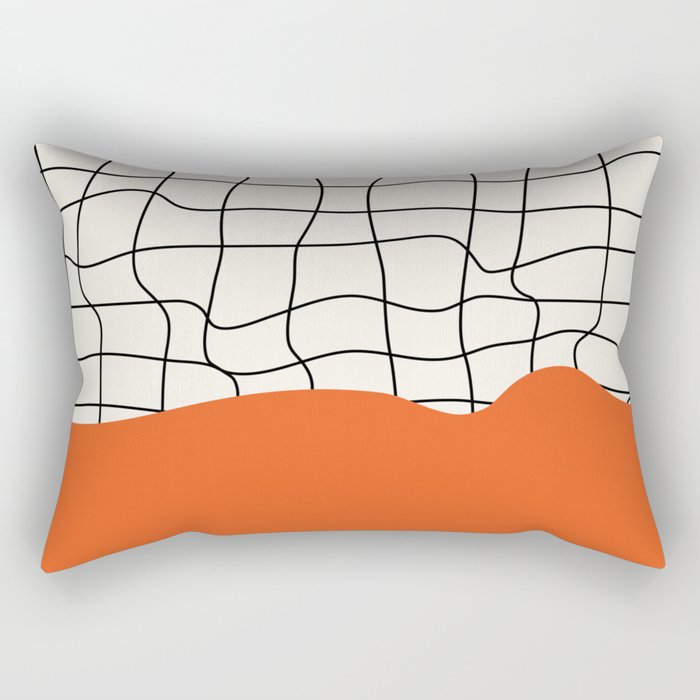 Flamingo Drip | Warp Grid: Off-White Day Edition Rectangular Pillow Gallery Image 2
