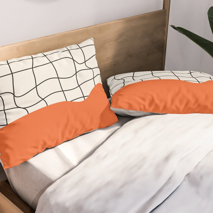 Flamingo Drip | Warp Grid: Off-White Day Edition Pillow Sham Gallery Image 2