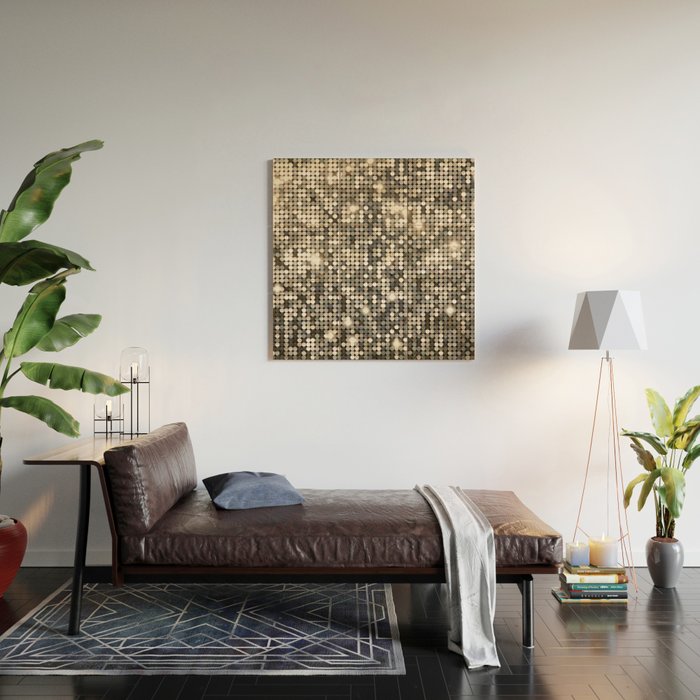 Silver Metallic Glitter sequins Wood Wall Art Gallery Image 2