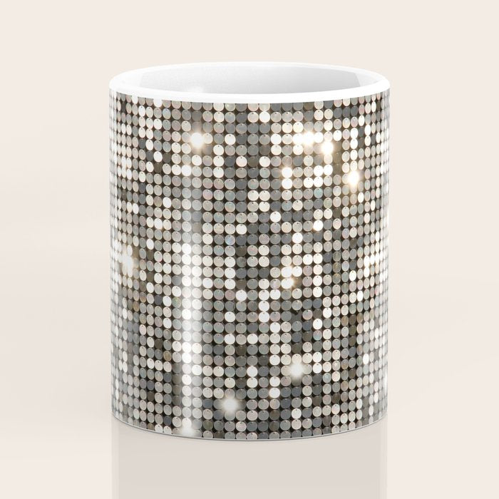 Silver Metallic Glitter sequins Coffee Mug Gallery Image 4