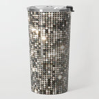 Silver Metallic Glitter sequins Travel Mug Gallery Image 2