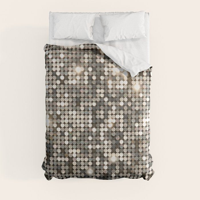Silver Metallic Glitter sequins Comforter Gallery Image 8