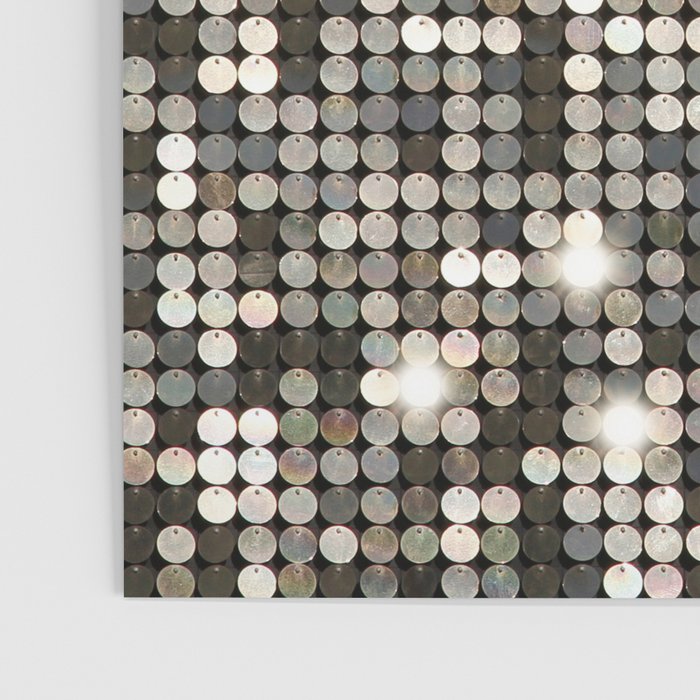 Silver Metallic Glitter sequins Poster Gallery Image 3