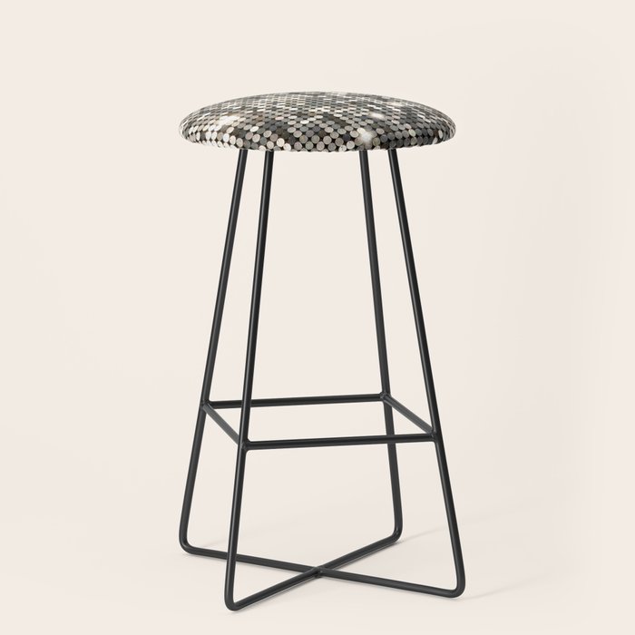 Silver Metallic Glitter sequins Stool Gallery Image 1