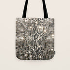 Silver Metallic Glitter sequins Tote Bag Gallery Image 1