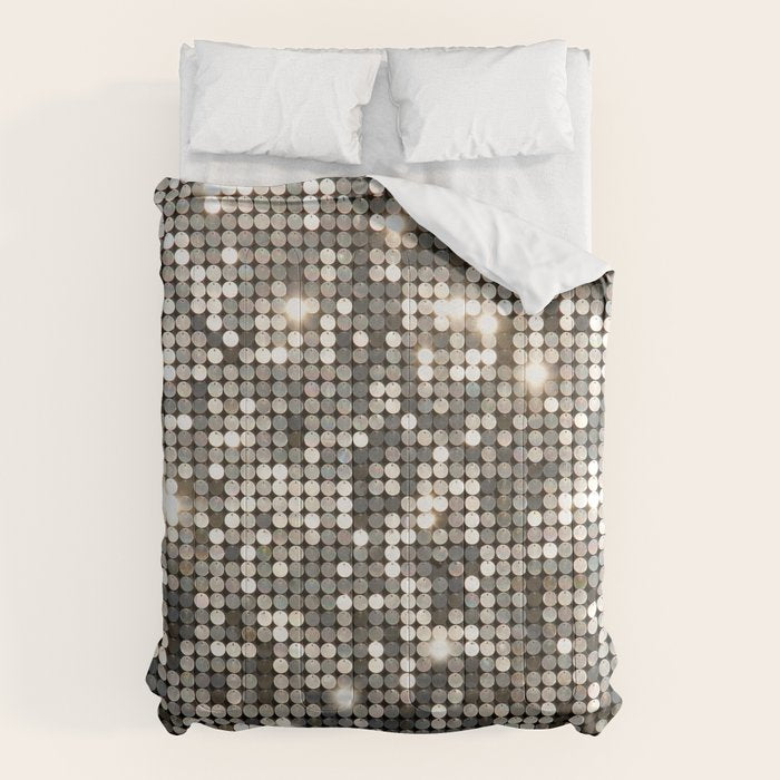 Silver Metallic Glitter sequins Comforter Gallery Image 6