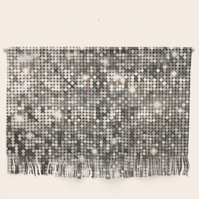 Silver Metallic Glitter sequins Wall Hanging Gallery Image 1