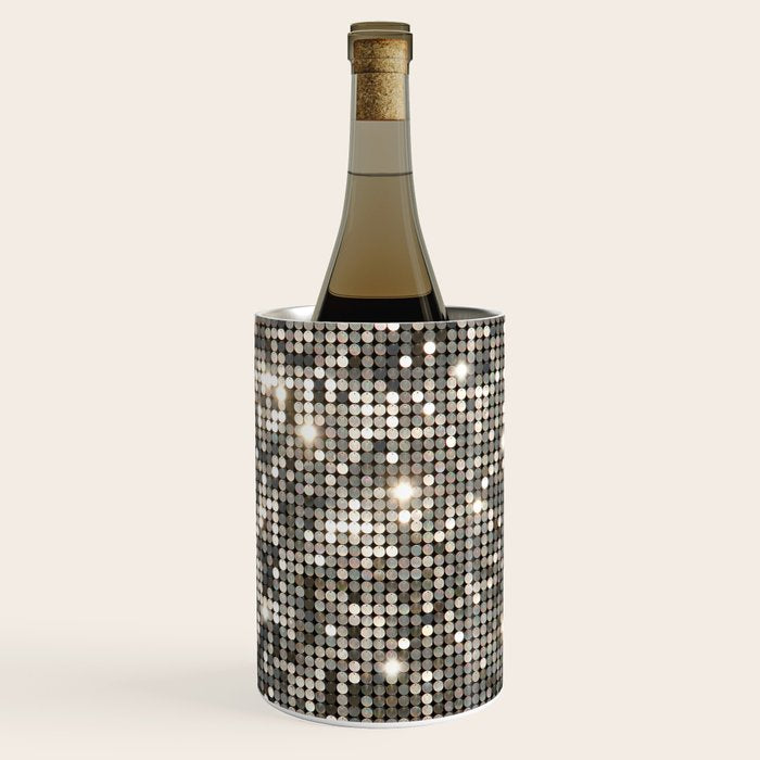 Silver Metallic Glitter sequins Wine Chiller Gallery Image 3