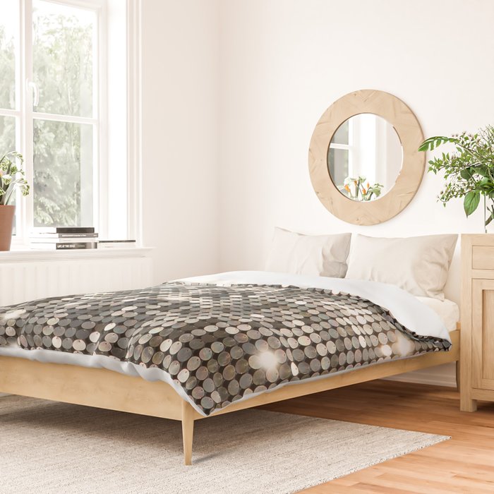 Silver Metallic Glitter sequins Duvet Cover Gallery Image 2