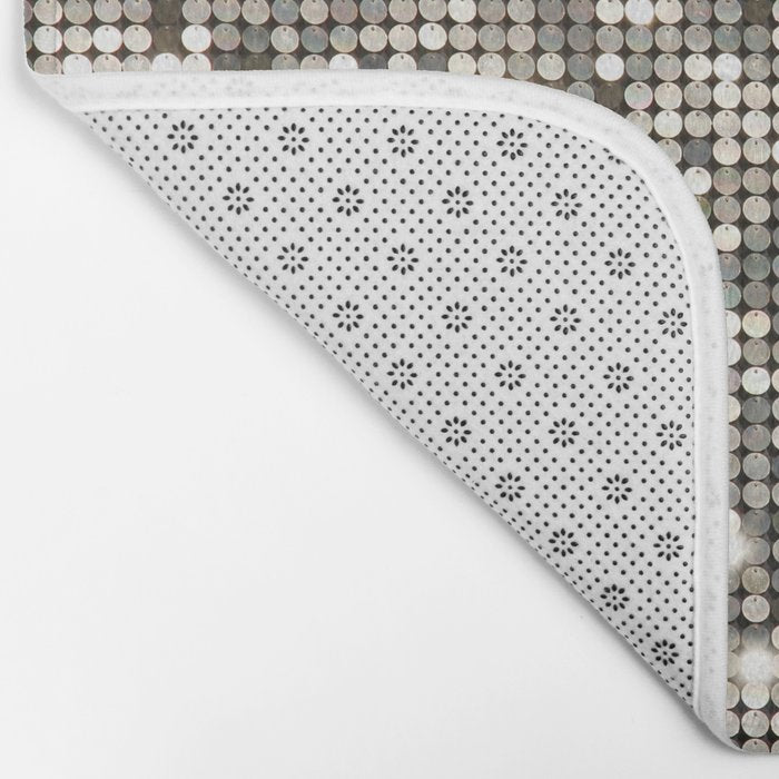 Silver Metallic Glitter sequins Bath Mat Gallery Image 2