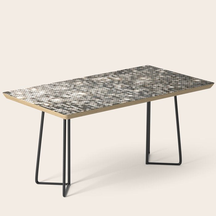 Silver Metallic Glitter sequins Coffee Table Gallery Image 1