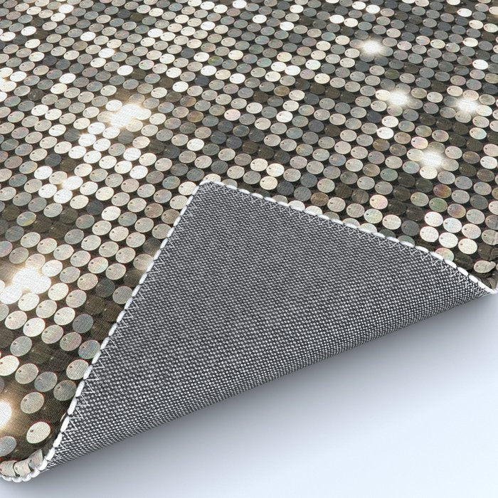 Silver Metallic Glitter sequins Rug Gallery Image 4