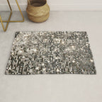 Silver Metallic Glitter sequins Rug Gallery Image 1