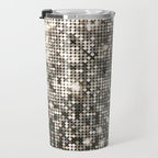 Silver Metallic Glitter sequins Travel Mug Gallery Image 3