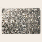 Silver Metallic Glitter sequins Cutting Board Gallery Image 1