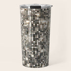 Silver Metallic Glitter sequins Travel Mug Gallery Image 1
