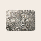 Silver Metallic Glitter sequins Bath Mat Gallery Image 1