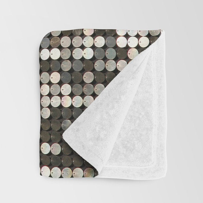 Silver Metallic Glitter sequins Throw Blanket Gallery Image 3