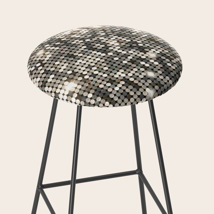 Silver Metallic Glitter sequins Stool Gallery Image 2